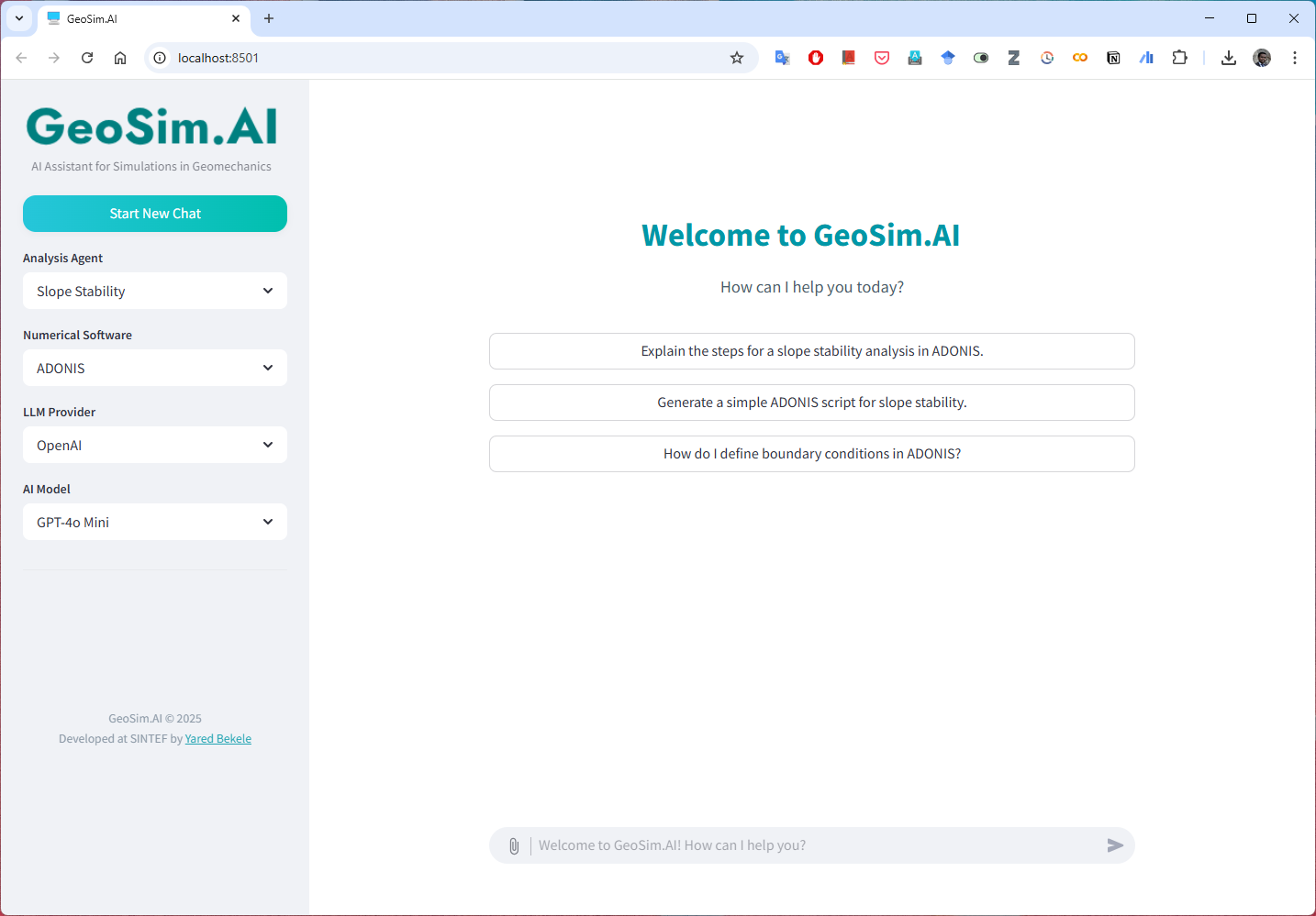 GeoSimAI Interface